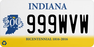 IN license plate 999WVW