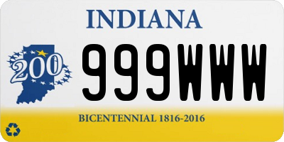 IN license plate 999WWW