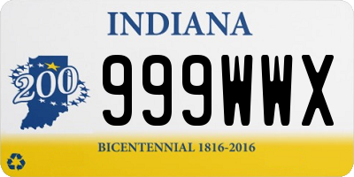 IN license plate 999WWX