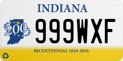 IN license plate 999WXF