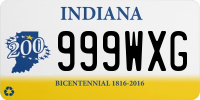 IN license plate 999WXG