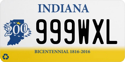 IN license plate 999WXL
