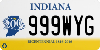 IN license plate 999WYG