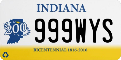 IN license plate 999WYS