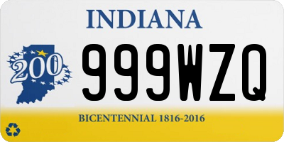 IN license plate 999WZQ