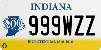 IN license plate 999WZZ