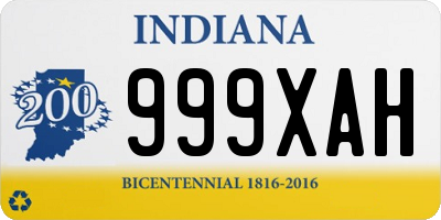 IN license plate 999XAH