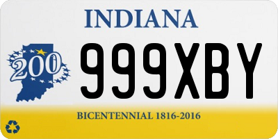 IN license plate 999XBY