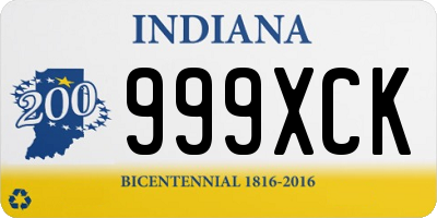 IN license plate 999XCK