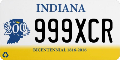 IN license plate 999XCR