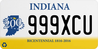 IN license plate 999XCU