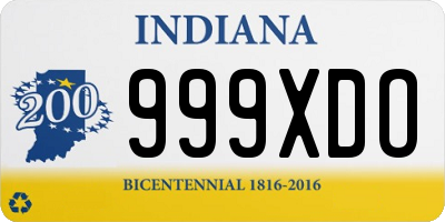 IN license plate 999XDO