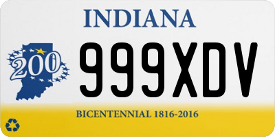 IN license plate 999XDV