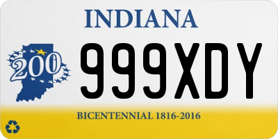 IN license plate 999XDY