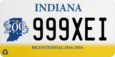 IN license plate 999XEI