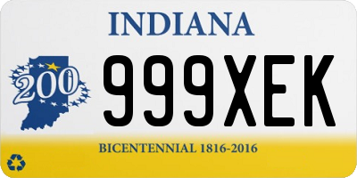 IN license plate 999XEK