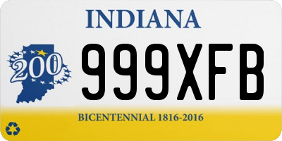 IN license plate 999XFB