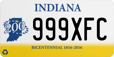 IN license plate 999XFC