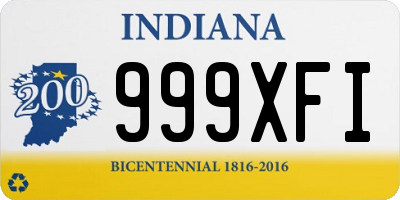 IN license plate 999XFI