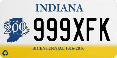 IN license plate 999XFK