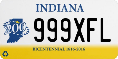 IN license plate 999XFL