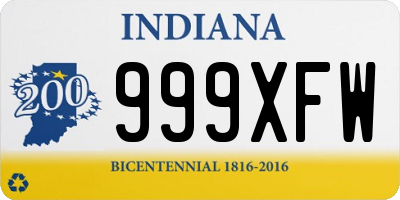 IN license plate 999XFW