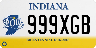 IN license plate 999XGB