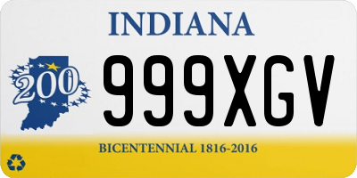 IN license plate 999XGV