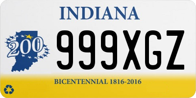 IN license plate 999XGZ