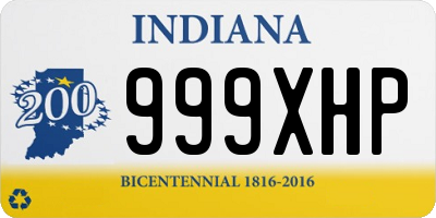 IN license plate 999XHP