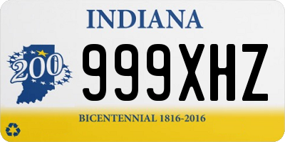 IN license plate 999XHZ