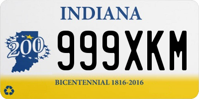 IN license plate 999XKM