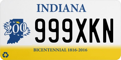 IN license plate 999XKN