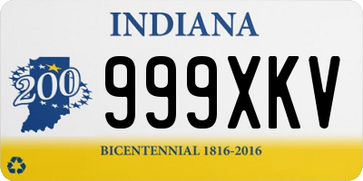 IN license plate 999XKV