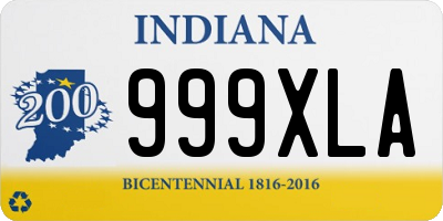 IN license plate 999XLA