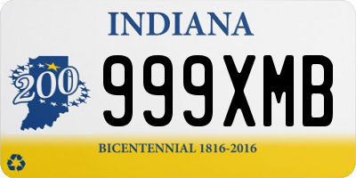 IN license plate 999XMB