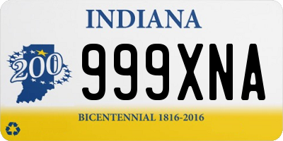 IN license plate 999XNA