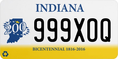 IN license plate 999XOQ