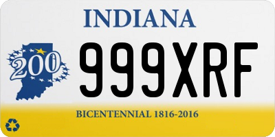 IN license plate 999XRF