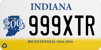 IN license plate 999XTR