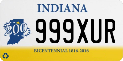 IN license plate 999XUR