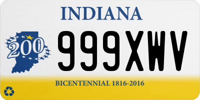 IN license plate 999XWV