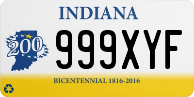 IN license plate 999XYF