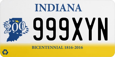 IN license plate 999XYN