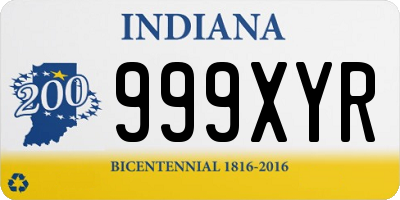 IN license plate 999XYR