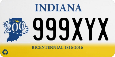 IN license plate 999XYX
