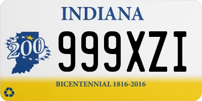 IN license plate 999XZI