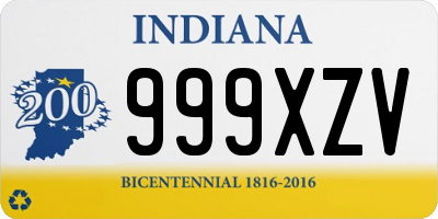 IN license plate 999XZV