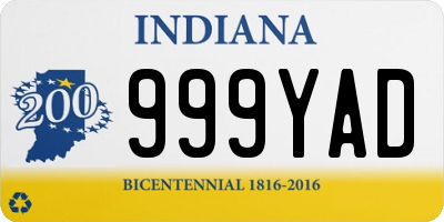 IN license plate 999YAD