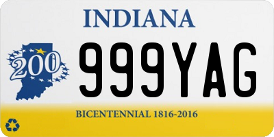 IN license plate 999YAG